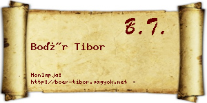 Boér Tibor névjegykártya